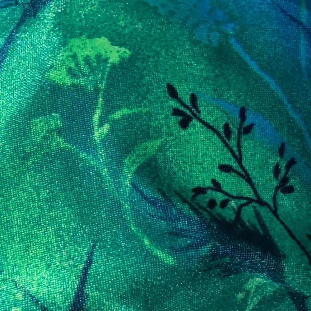 Vintage Women's‎ Blue Green Floral Print Swimsuit Size 12